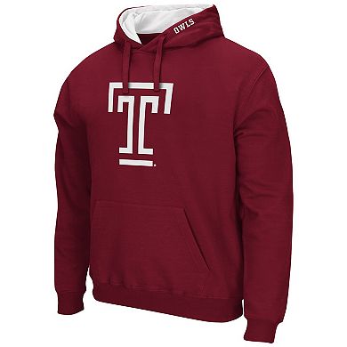 Men's Colosseum Cherry Temple Owls Arch and Logo Pullover Hoodie