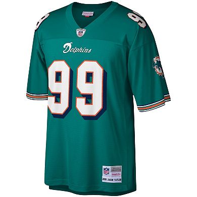 Men's Mitchell & Ness Jason Taylor Aqua Miami Dolphins Legacy Replica Jersey