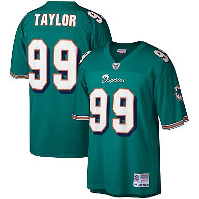 Men's Mitchell & Ness Jason Taylor Aqua Miami Dolphins Legacy Replica Jersey