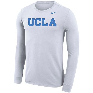 Men's Nike White UCLA Bruins Legend Wordmark Performance Long Sleeve T-Shirt