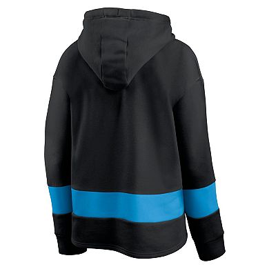 Women's Fanatics Branded Black/Blue Carolina Panthers Colors of Pride Colorblock Pullover Hoodie