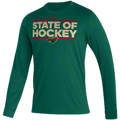 Men's adidas Green Minnesota Wild Dassler AEROREADY Creator Long Sleeve T-Shirt
