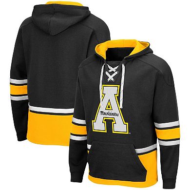 Men's Colosseum Black Appalachian State Mountaineers Lace Up 3.0 Pullover Hoodie