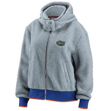 Women's WEAR by Erin Andrews Gray Florida Gators Sherpa Full-Zip Hoodie