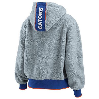 Women's WEAR by Erin Andrews Gray Florida Gators Sherpa Full-Zip Hoodie