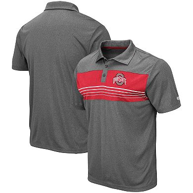 Men's Colosseum Heathered Charcoal Ohio State Buckeyes Smithers Polo