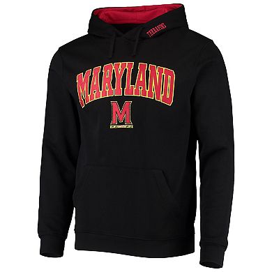 Men's Colosseum Black Maryland Terrapins Arch & Logo 3.0 Pullover Hoodie