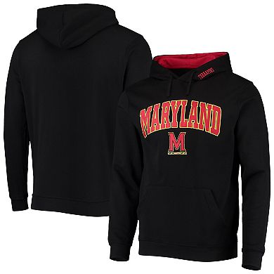 Men's Colosseum Black Maryland Terrapins Arch & Logo 3.0 Pullover Hoodie