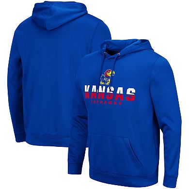 Men's Colosseum Royal Kansas Jayhawks Lantern Pullover Hoodie