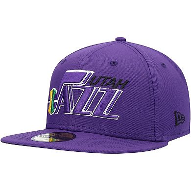 Men's New Era Purple Utah Jazz Hardwood Classics 59FIFTY Fitted Hat