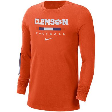Men's Nike Orange Clemson Tigers Word Long Sleeve T-Shirt