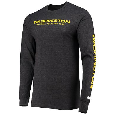 Men's Starter Heathered Charcoal Washington Football Team Halftime Long Sleeve T-Shirt