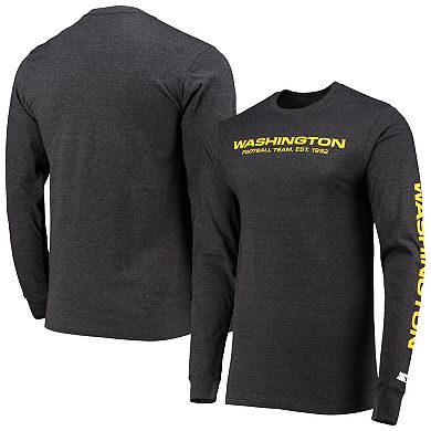 Men's Starter Heathered Charcoal Washington Football Team Halftime Long Sleeve T-Shirt