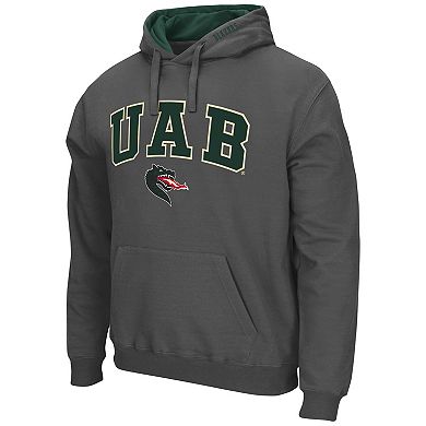 Men's Colosseum Charcoal UAB Blazers Arch and Logo Pullover Hoodie