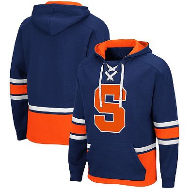 Men's Colosseum Navy Syracuse Orange Lace Up 3.0 Pullover Hoodie