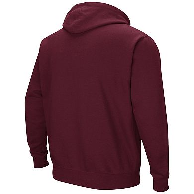 Men's Colosseum Maroon Cent. Michigan Chippewas Arch and Logo Pullover Hoodie