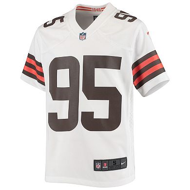 Youth Nike Myles Garrett White Cleveland Browns Game Jersey