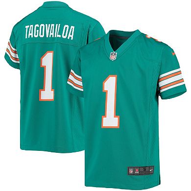 Youth Nike Tua Tagovailoa Aqua Miami Dolphins Game Jersey