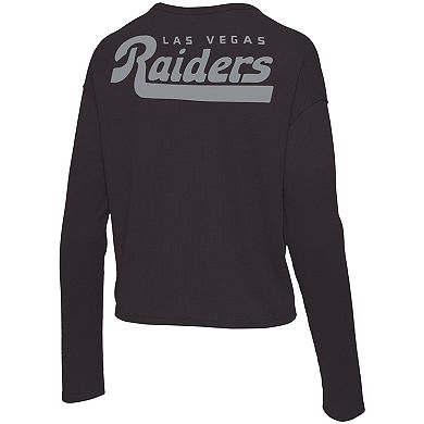 Women's Junk Food Black Las Vegas Raiders Pocket Thermal Long Sleeve T-Shirt