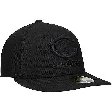 Men's New Era Black Chicago Bears Black on Black Low Profile 59FIFTY II Fitted Hat