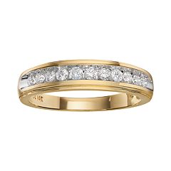Cherish Always 14k Gold Two-Tone 3/8-ct. T.W. Certified Diamond Wedding Band by