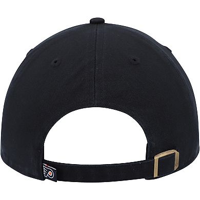 Men's '47 Black Philadelphia Flyers Team Logo Clean Up Adjustable Hat