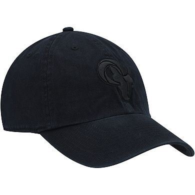 Men's '47 Black Los Angeles Rams Team Tonal Clean Up Adjustable Hat