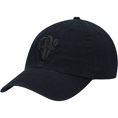 Men's '47 Black Los Angeles Rams Team Tonal Clean Up Adjustable Hat
