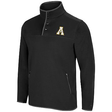 Men's Colosseum Black Appalachian State Mountaineers Rebound Snap Pullover Jacket