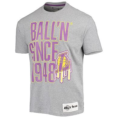 Men's BALL'N Heathered Gray Los Angeles Lakers Since 1948 T-Shirt