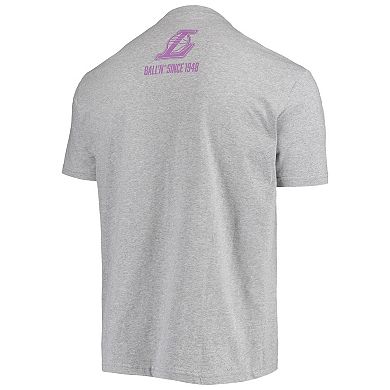 Men's BALL'N Heathered Gray Los Angeles Lakers Since 1948 T-Shirt