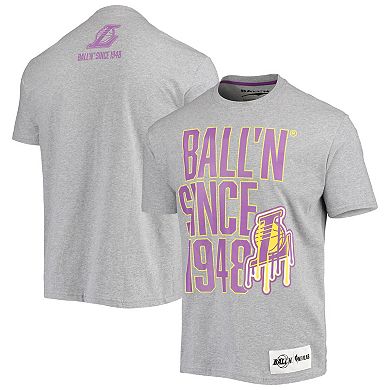 Men's BALL'N Heathered Gray Los Angeles Lakers Since 1948 T-Shirt