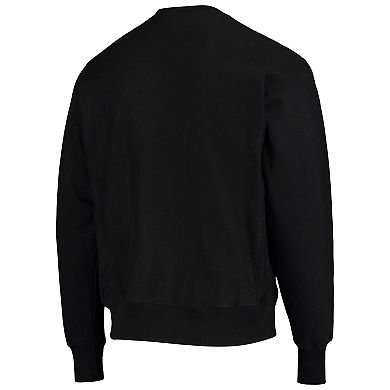 Men's Champion Black Nebraska Huskers Vault Logo Reverse Weave Pullover Sweatshirt