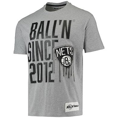 Men's BALL'N Heathered Gray Brooklyn Nets Since 2012 T-Shirt