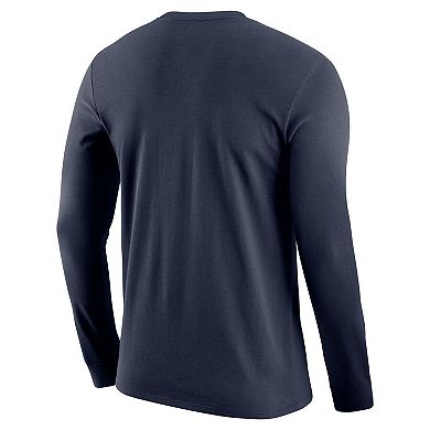 Men's Nike Navy Ole Miss Rebels Team Lockup 2-Hit Long Sleeve T-Shirt