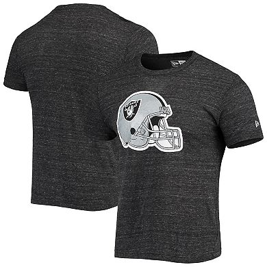 Men's New Era Black Las Vegas Raiders Helmet Logo Tri-Blend T-Shirt
