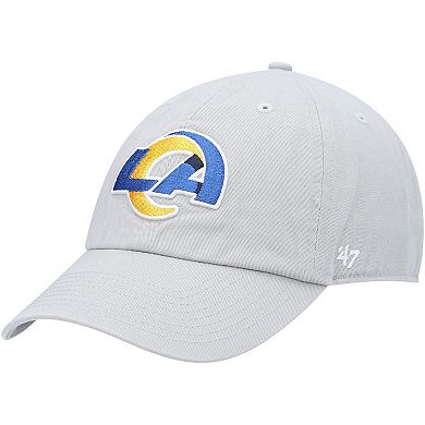 Men's '47 Gray Los Angeles Rams Clean Up Adjustable Hat
