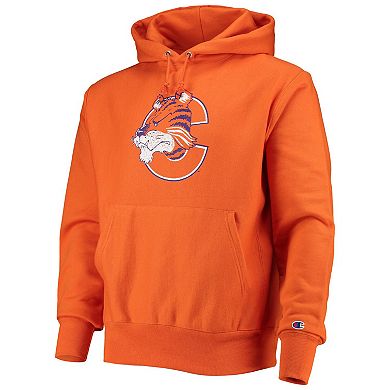 Men's Champion Orange Clemson Tigers Vault Logo Reverse Weave Pullover Hoodie