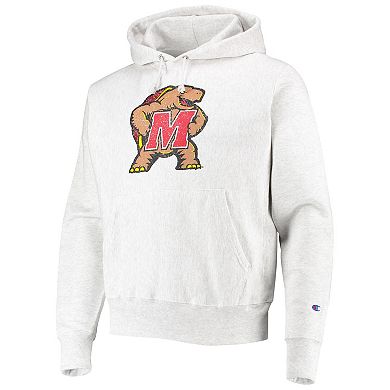 Men's Champion Heathered Gray Maryland Terrapins Team Vault Logo Reverse Weave Pullover Hoodie