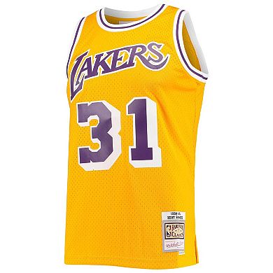 Men's Mitchell & Ness Kurt Rambis Gold Los Angeles Lakers 1984-85 Team Hardwood Classics Swingman Jersey