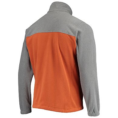 Men's Columbia Texas Orange/Charcoal Texas Longhorns Flanker III Fleece Team Full-Zip Jacket
