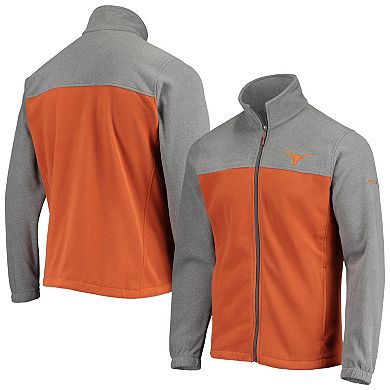 Men's Columbia Texas Orange/Charcoal Texas Longhorns Flanker III Fleece Team Full-Zip Jacket