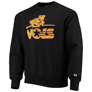 Men's Champion Black Tennessee Volunteers Vault Logo Reverse Weave Pullover Sweatshirt