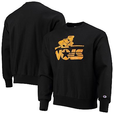 Men's Champion Black Tennessee Volunteers Vault Logo Reverse Weave Pullover Sweatshirt