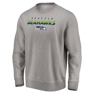 Men's Fanatics Branded Heathered Gray Seattle Seahawks Block Party Pullover Sweatshirt