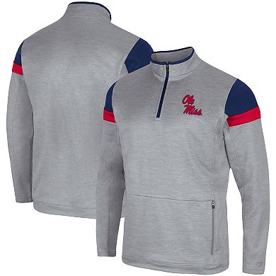 Men's Colosseum Gray Ole Miss Rebels Bingo Quarter-Zip Jacket