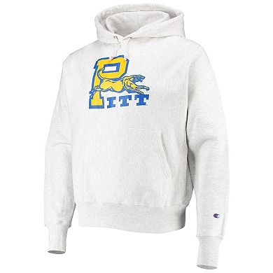 Men's Champion Heathered Gray Pitt Panthers Team Vault Logo Reverse Weave Pullover Hoodie