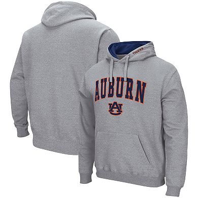 Men's Colosseum Heather Gray Auburn Tigers Arch & Logo 3.0 Pullover Hoodie