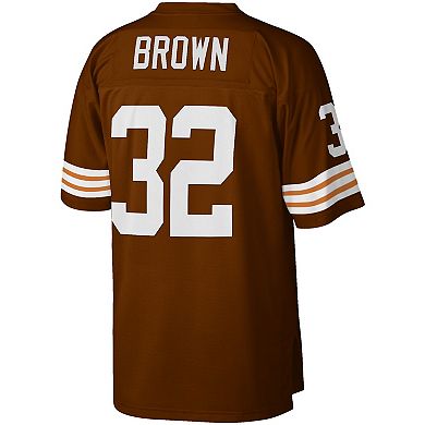 Men's Mitchell & Ness Jim Brown Brown Cleveland Browns Big & Tall 1963 Retired Player Replica Jersey