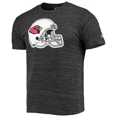 Men's New Era Black Arizona Cardinals Helmet Logo Tri-Blend T-Shirt